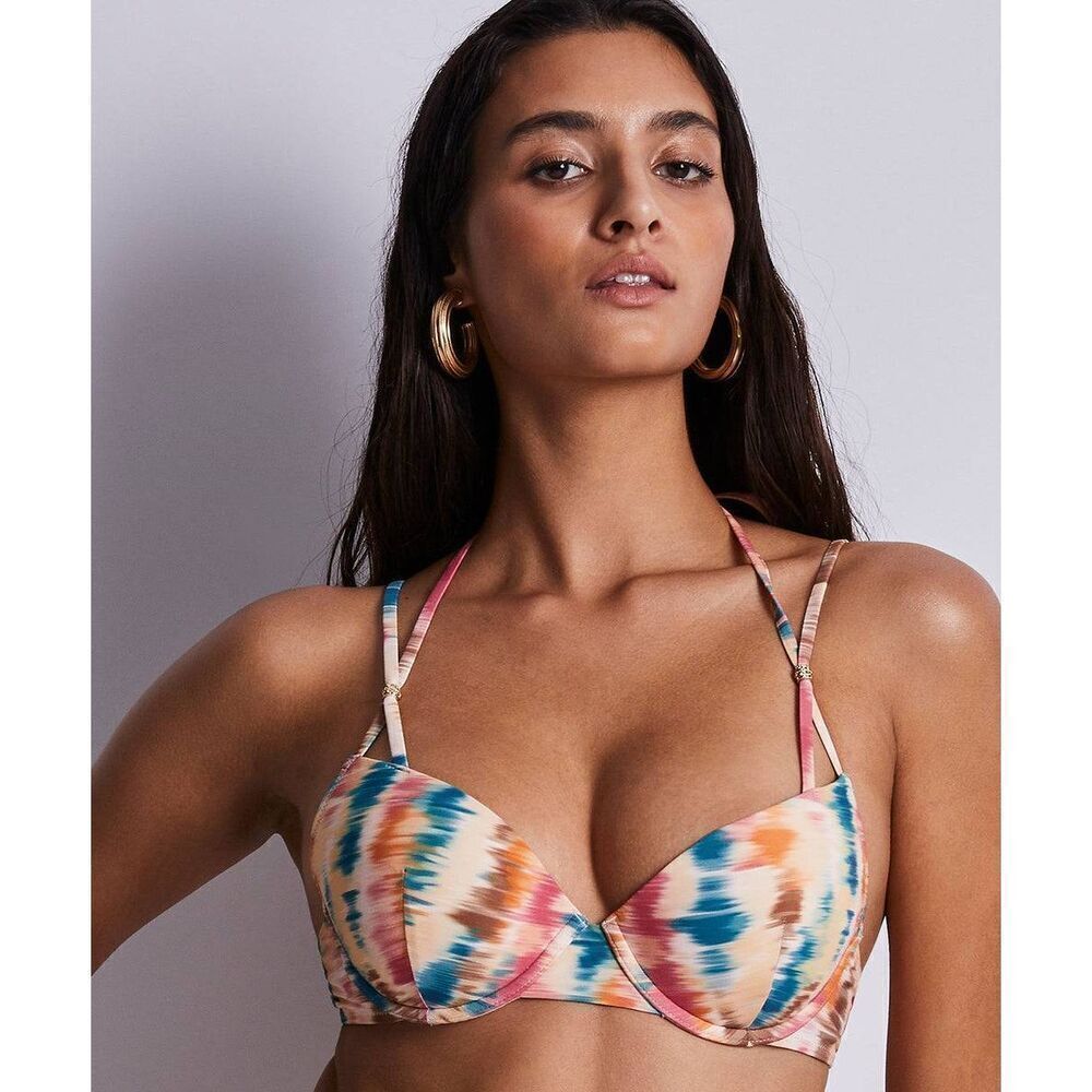 Aubade Paris Women's 36D Mystic Soul Moulded push-up bra Bikini Top Swimsuit